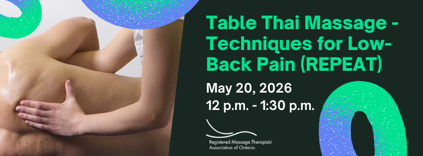 Table Thai Massage - Techniques for the Low Back Pain taught by Andre ...